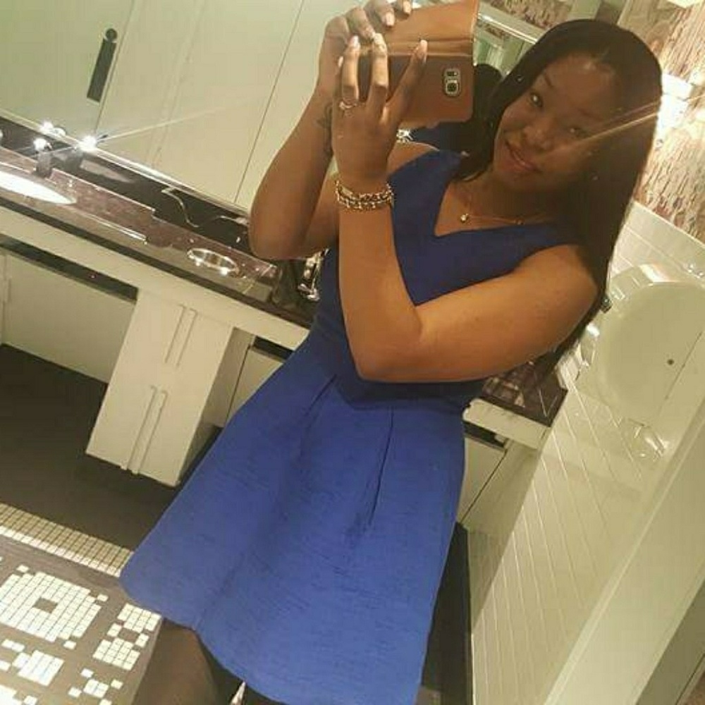 blue cocktail dress